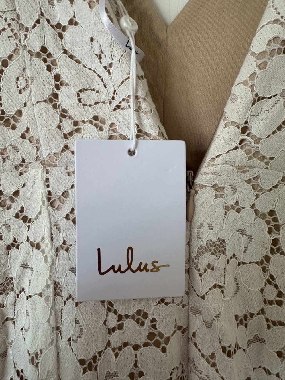 Lulu's Cream Lace Maxi Dress - Picture 3 of 10